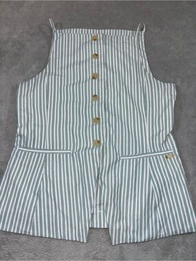 Scotch & Soda Striped Button-Front Halter Vest Top Size Small